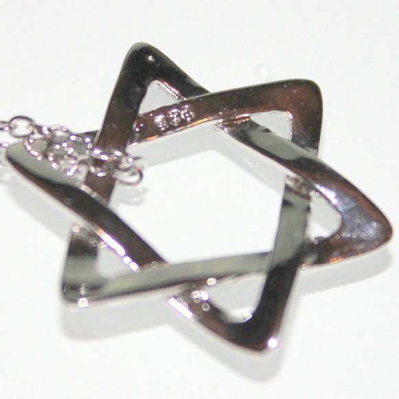 Israel Star of David Charm 925 Sterling Silver Chain Necklace - Picture 4 of 6